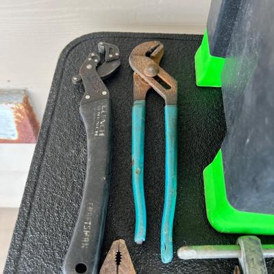 Miscellaneous Tools, 300 ft Measuring tape and STANLEY Toolbox,