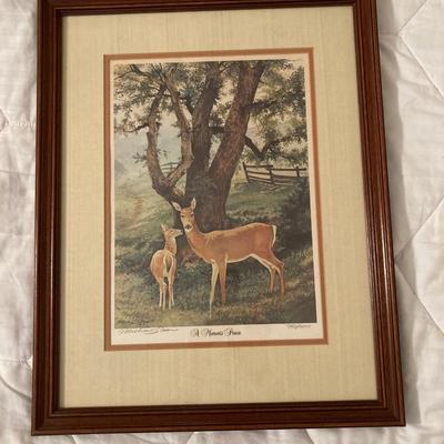 Framed, matted, signed print â€œA Momentâ€™s Pauseâ€  by Michael Sloan numbered 750/1000
