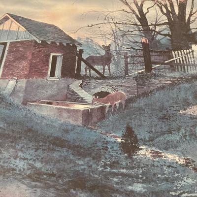 Framed, matted, signed â€œSunrise Solitudeâ€ by Michael Sloan numbered 108/1000