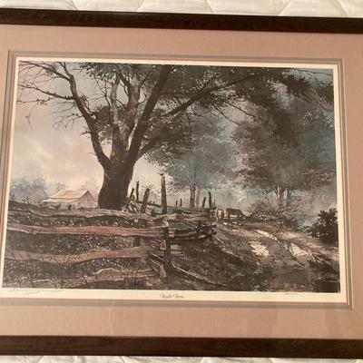 Framed, matted, signed â€œHeadinâ€™ Homeâ€ by Michael Sloan, numbered 536/1000