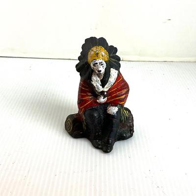 1700 Antique Cast Iron Indian Bank