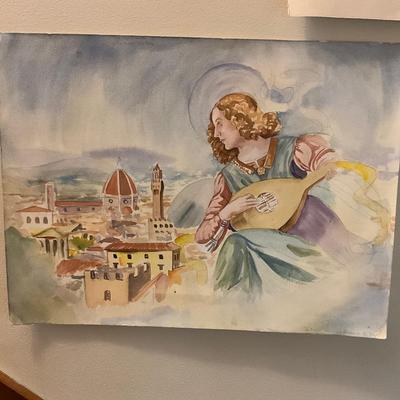 1720 Three Unframed Watercolors by Marlen Binder