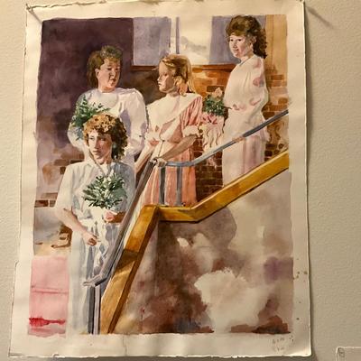 1720 Three Unframed Watercolors by Marlen Binder