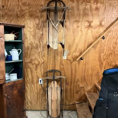 1722 Two Vintage Sleds