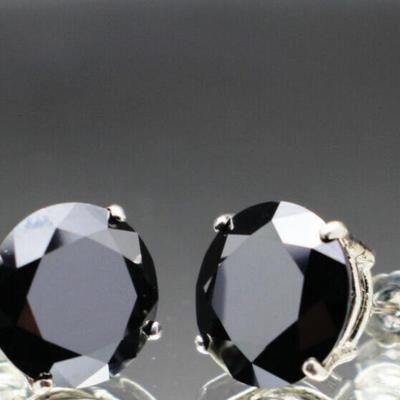 REAL APPRAISED $6740 9.20 total carat weight Black Diamond Earrings