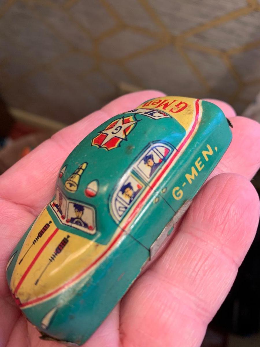 Antique Tin Toy Cars Coke GMen Police Fire GE RCA +++ Lot 543