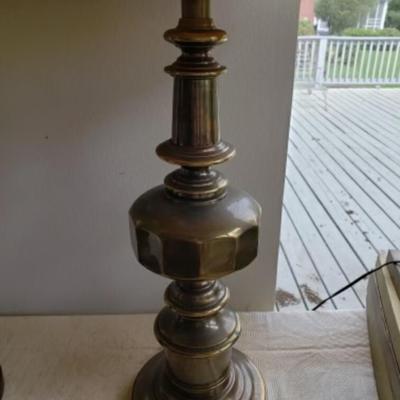 Lot of 2 Vintage Ethan Allen Brass Lamps with shades