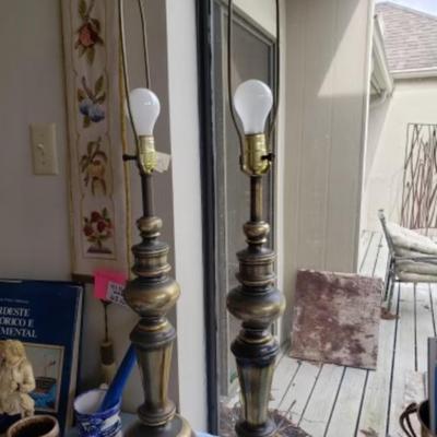 Pair of Vintage brass lamps