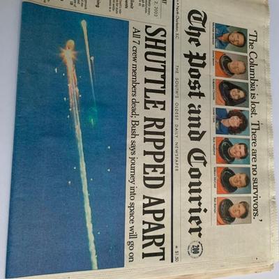 Newspapers - Huntley, Space Shuttle, New Cooper River Bridge