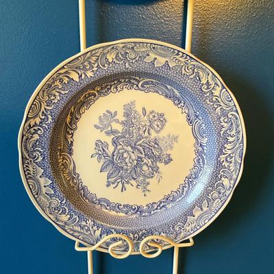 006 Set of 5 Blue and White Transfer ware Plates by Spode Blue Room Collection