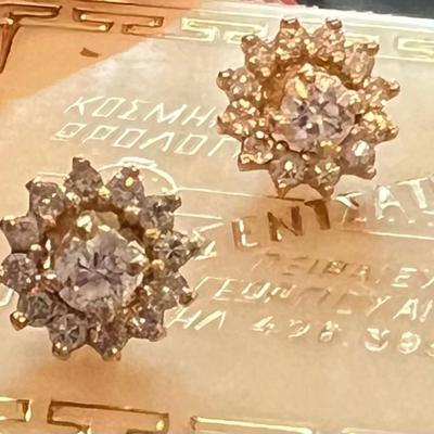 14k Gold Ladies Diamond Earrings