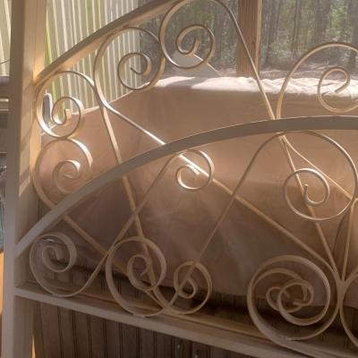 King Size Iron Bed- head board, foot board, rails