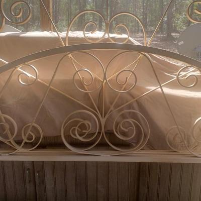 King Size Iron Bed- head board, foot board, rails