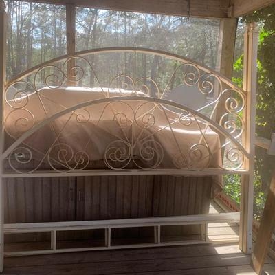 King Size Iron Bed- head board, foot board, rails