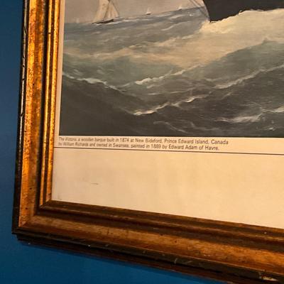 016 Two Framed Ship Prints Winslow Homer Gloucester Schooner