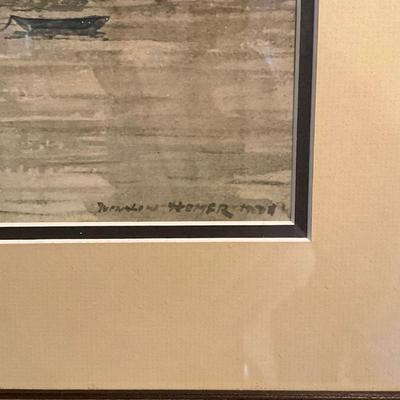 016 Two Framed Ship Prints Winslow Homer Gloucester Schooner