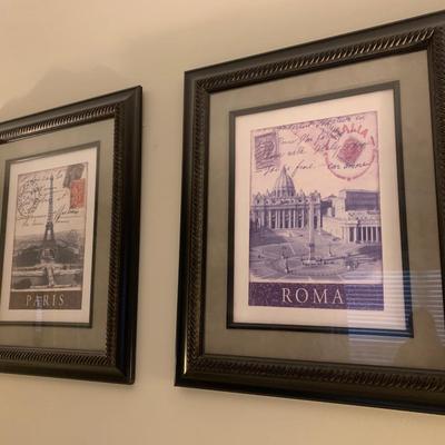 Paris & Roma prints- plastic frames 24.5â€H 20â€W