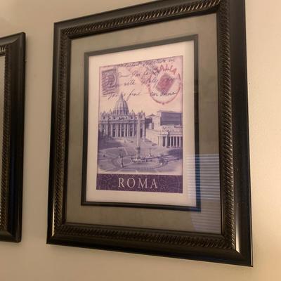 Paris & Roma prints- plastic frames 24.5â€H 20â€W