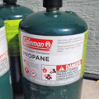 Lot 5: Coleman Camping Gas Propane 16 Oz Cylinders