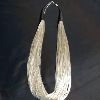 STUNNING MULTI STRAND STERLING SILVER NECKLACE