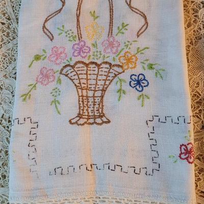 Lot 33: Vintage Tea Towels and Table Scarf