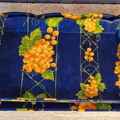 Lot 37: Italian Blue & Yellow Grape Trays
