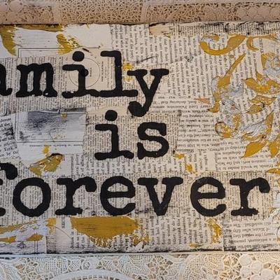 Lot 70: ' Family is Forever' Collaged Ephemera Art