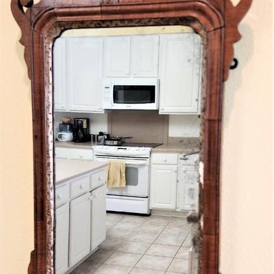 Lot #16 Antique Fruitwood Wall Mirror