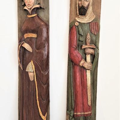 Lot #20  Carved Renderings of El Cid and wife Ximena - Spain's National Hero