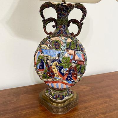 CloisonnÃ© Table Lamp ~ Antique Brass Base ~ â€˜Read Detail