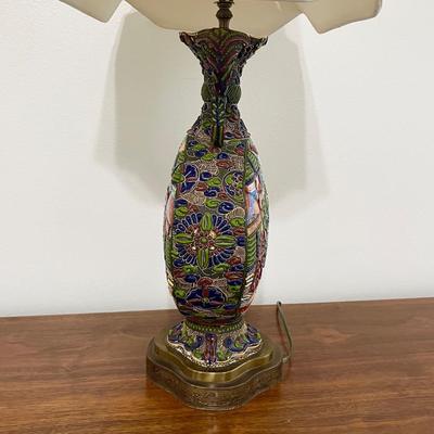 CloisonnÃ© Table Lamp ~ Antique Brass Base ~ â€˜Read Detail