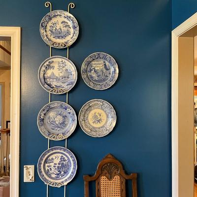 048 Set of 6 Spode Blue & White Blue Room Georgian Collection Plates
