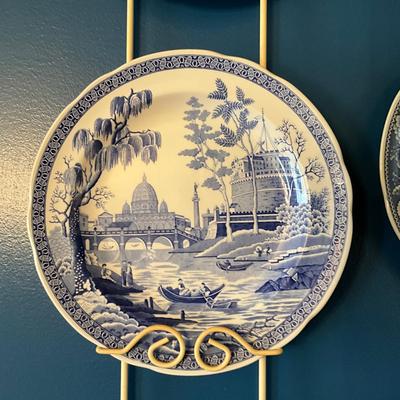 048 Set of 6 Spode Blue & White Blue Room Georgian Collection Plates