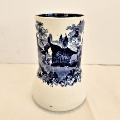 Lot #28  Antique MINTON Blue/White Vase