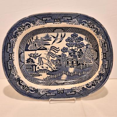 Lot #31  Antique Blue Willow Style Platter