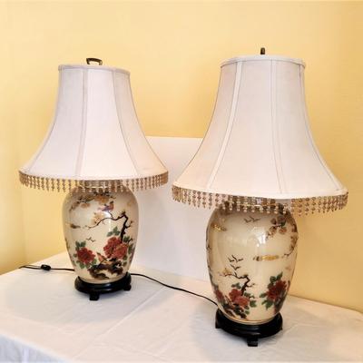 Lot #35  Pair Asian Style Table Lamps