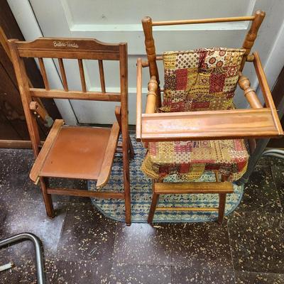 Vintage 2 Childs Doll Chairs Babee Tenda