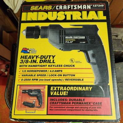 vintage Sears Craftsman Industrial 3/8 in Drill 4 amp