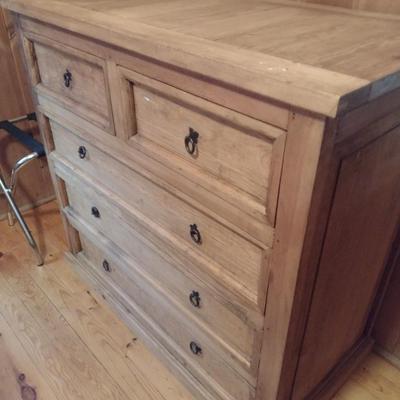 Custom Solid Natural Wood Cabin Furniture Two Over Three Drawer Dresser