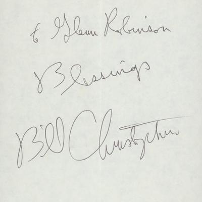 Mash William Christopher signed note