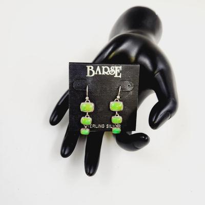 BARSE STERLING GREEN TURQUOISE EARRINGS