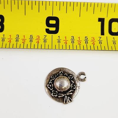 . 925 STERLING FLORAL BONNET CHARM
