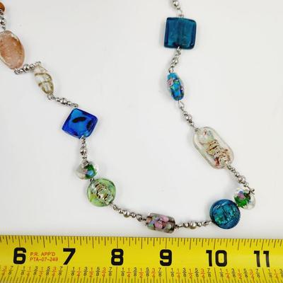 PREMIERE DESIGN BEAUTIFUL GLASS CHAIN NECKLACE