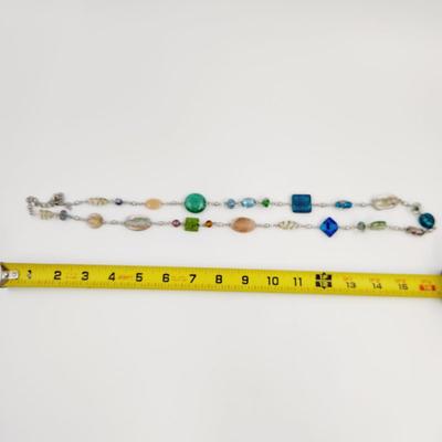 PREMIERE DESIGN BEAUTIFUL GLASS CHAIN NECKLACE