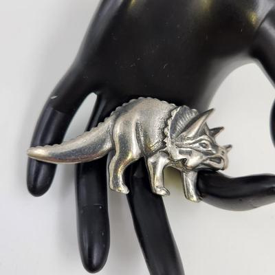 TRICERATOPS PEWTER PIN / BROOCH