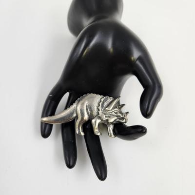 TRICERATOPS PEWTER PIN / BROOCH