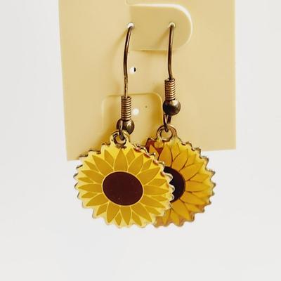 FANTASTIC SUNFLOWER DANGLE EARRINGS