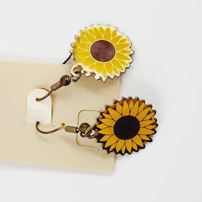 FANTASTIC SUNFLOWER DANGLE EARRINGS
