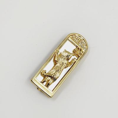 AJC BUTTERFLY & KITTY GOLD TONED BROOCH