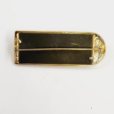 AJC BUTTERFLY & KITTY GOLD TONED BROOCH